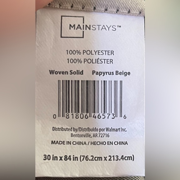 Mainstays Solid Linen Look Blackout Rod Pocket Curtain Panel Pair - Picture 4 of 7